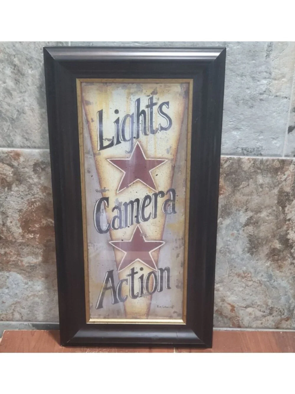 Kim Lewis Lights Camera Action Framed Art Print Movie Theater Home Cinema Decor